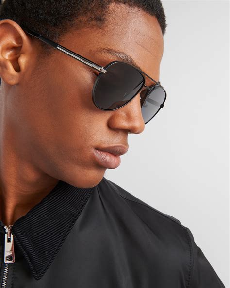 prada zonnebril sps 54e|Polarized Black Lenses Sunglasses With Iconic Metal .